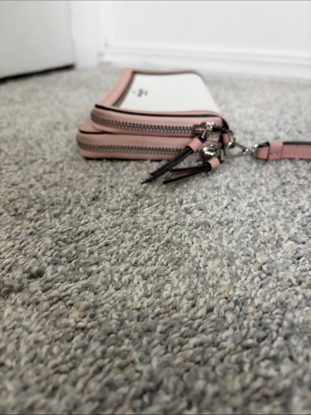 kate spade Pink and White Leather Wristlet Clutch - Picture 6 of 6